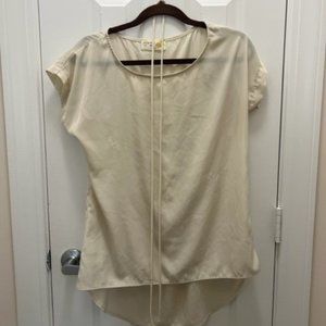 Cream tie-waist silk top by Paisley and Ivy Size M